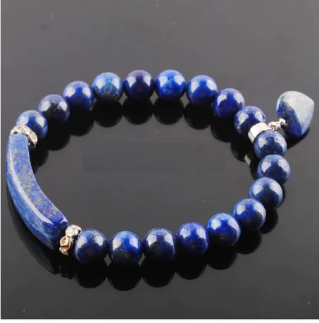 Bracelet avec pierres en lapis lazuli pour femme