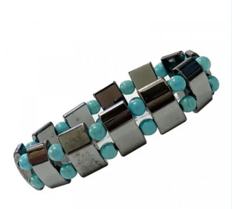Bracelet Hématite et Howlite Turquoise