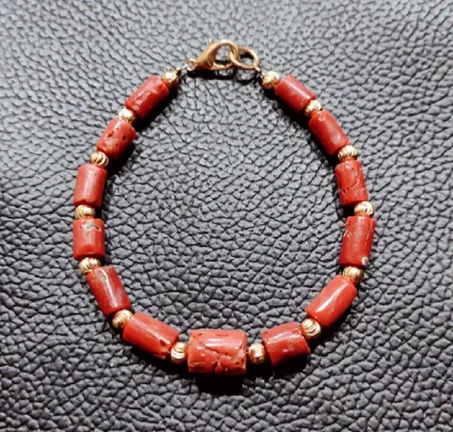 bracelet en corail italien 100 % naturel, bracelet en corail vintage