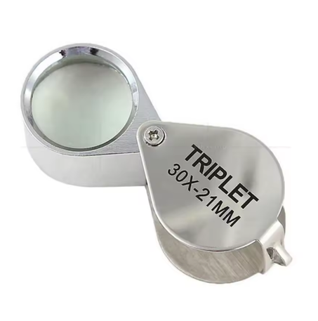 عدسة مكبرة قابلة للطي للمجوهرات، بحجم الجيب، نظارات مكبرة جميلة للمجوهرات، تكبير 10x 20x 30x، معدنية