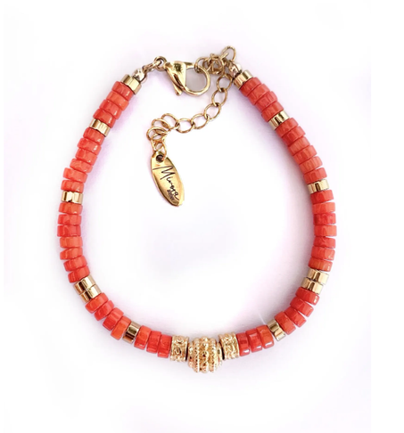 سوار موهيا كورال - أناقة بوهيمية - نسائي - هدية - كريستال شفاء - عيد الحب - أحجار شبه كريمة