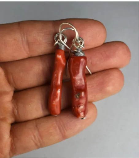 Boucles doreilles en corail méditerranéen et argent