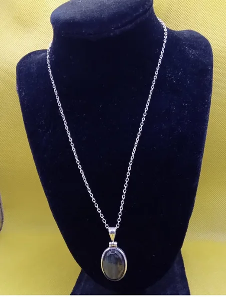 Chiane Pendentif argent et pierre labradorite