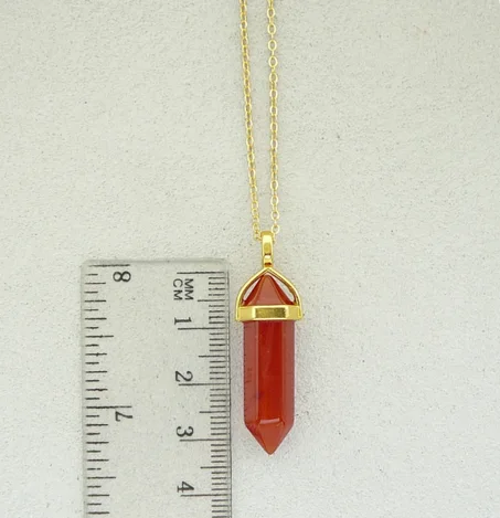 قلادة من العقيق الأحمر، قلادة أصلية، سلسلة مطلية بالذهب، للرجال أو النساء، حجر النار، حجر الطاقة