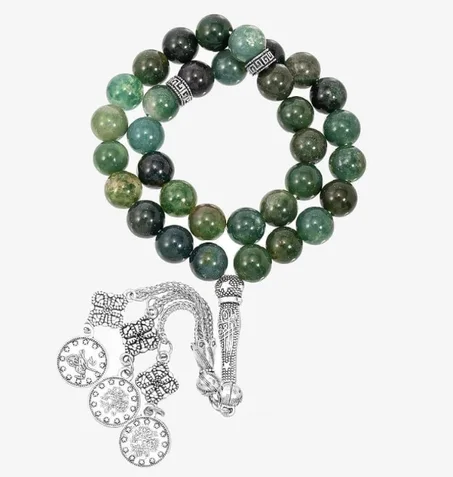 سبحة حجر عقيق موسى طبيعي