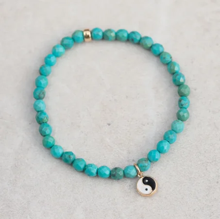 سوار من الخرز الفيروزي مطلي بالذهب عيار 14 قيراطًا، فيروز طبيعي أصلي، مجوهرات فيروزية نسائية، فيروز كينغمان، فيروز أصلي