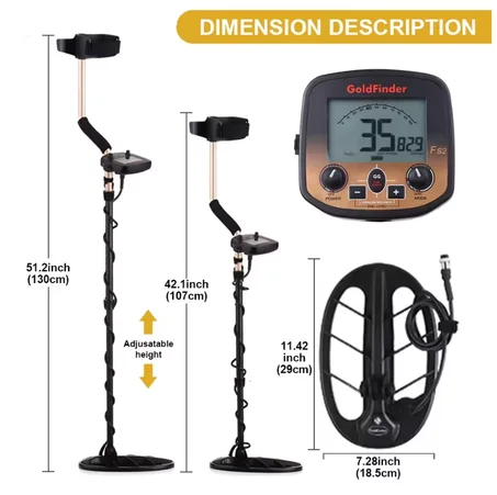 كاشف المعادن الاحترافي تحت الأرض ، حساسية عالية ، مكتشف الكنوز ، محدد دقيق ، لفائف 11 "و 5" ، FS2
