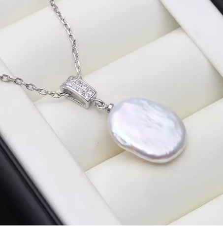 قلادة من اللؤلؤ الباروكي الطبيعي الكبير للمرأة، قلادة من اللؤلؤ المزروع لحفلات الزفاف هدية عيد ميلاد للزوجة والأم والبنت باللون الأبيض والأسود