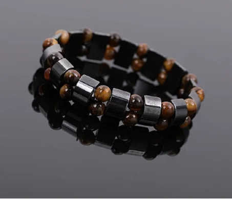 Bracelet de protection Double pour Homme en oeil de Tigre et hématite