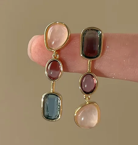 Boucles d'Oreilles Asymétriques plaqué en Argent pour Femme