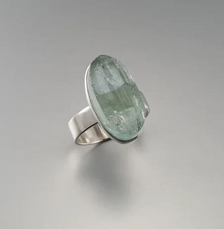 خاتم من حجر الزبرجد الخام مع فضة، هدية مميزة لها، بيضاوي الشكل، حجر كريم أزرق طبيعي أصلي، حجر بخت شهر مارس، الذكرى السنوية التاسعة عشرة لمبيعات DDP في الولايات المتحدة الأمريكية