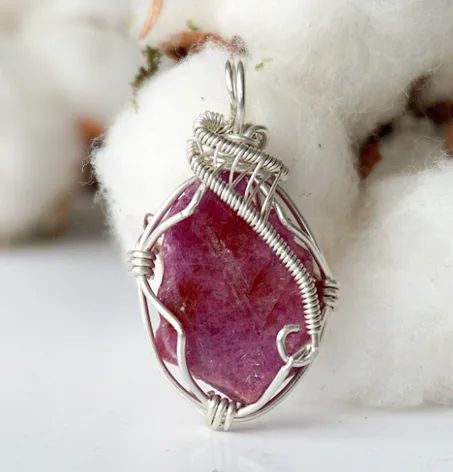 قلادة من الياقوت الطبيعي، قلادة من الياقوت، قلادة حجر ميلاد شهر يوليو، هدية للمرأة الحامل