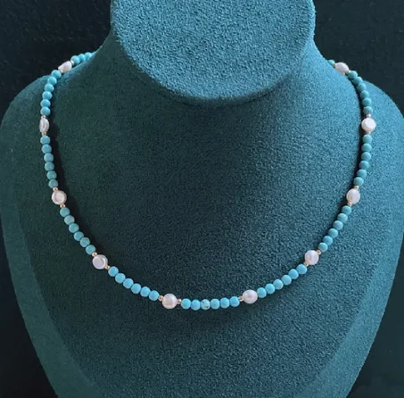 Collier turquoise et perles de culture