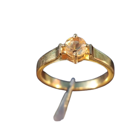 خاتم سيترين رقيق: فضة إسترلينية مطلية بذهب عيار ١٨