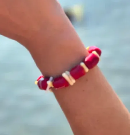 Bracelet corail rouge et corail blanc