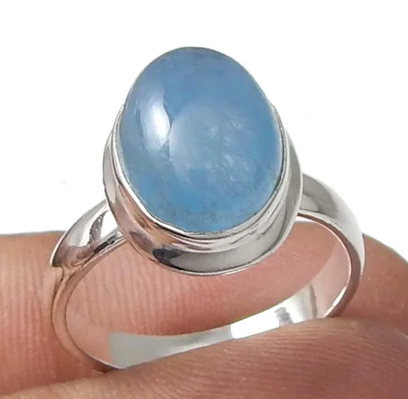 خاتم كابوشون من حجر الزبرجد: فضة إسترليني عيار 925، مجوهرات للجنسين