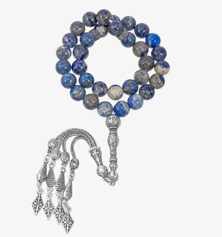 سبحة فاخرة حجر لازورد طبيعي