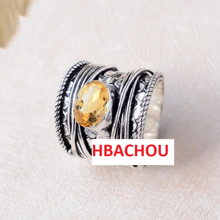 خاتم من حجر السترين الطبيعي: مصنوع يدويًا من فضة إسترلينية 925