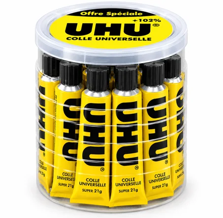 UHU Tube de colle liquide N°12 – lot de 30 tubes