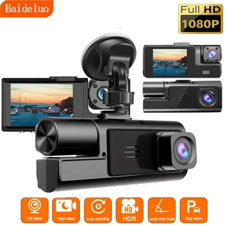 كاميرا مراقبة للسيارة Full HD 1080P – رؤية ليلية، تسجيل مستمر وزاوية واسعة