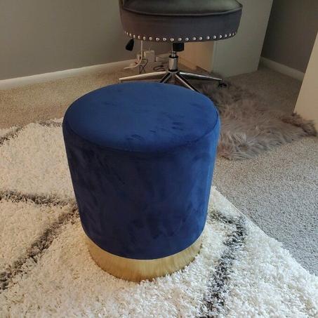 Tabouret Rond en Tissu Anti-Tache