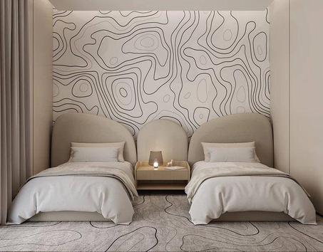 Deux Lits 1 Place en Tissu Anti-Tache