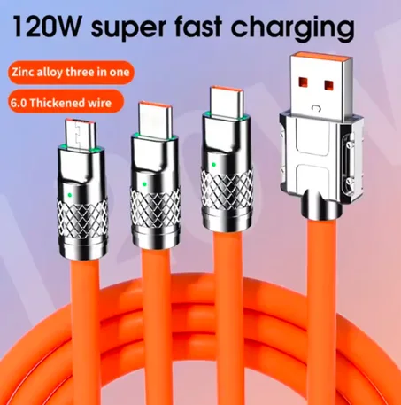 كابل شحن 3 في 1 بقدرة 120 واط