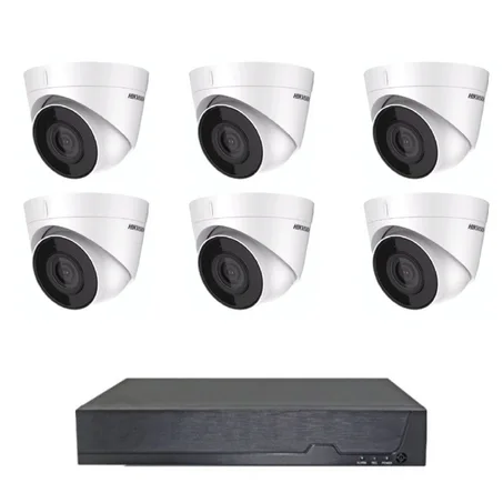 طقم مراقبة فيديو من MIPVISION - 6 كاميرات مراقبة داخلية - دقة 5 ميجابكسل