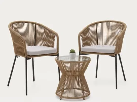 Set de jardin 2 fauteuils + table basse