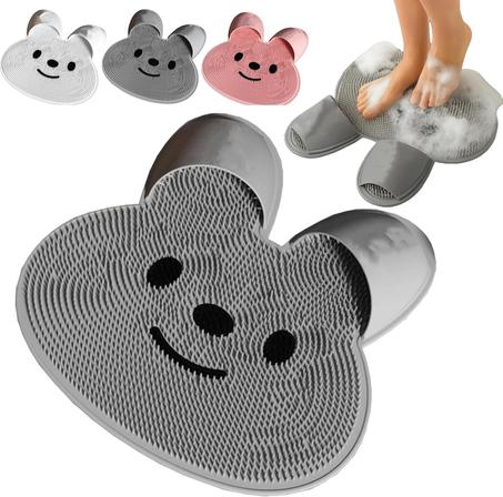 Foot Scrubber Mat, Rabbit Shaped Silicone Foot Scrubbers Matt Large with Non-Slip Suction Cups, for Shower Floor - حصيرة تدليك وتقشير للقدمين – بشكل أرنب، مصنوعة من السيليكون، مع أكواب شفط غي