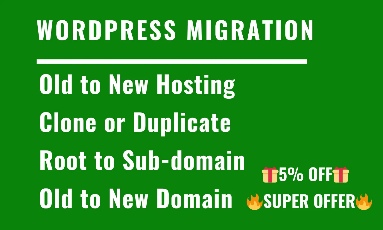 move, transfer or migrate wordpress websites new host or domain
