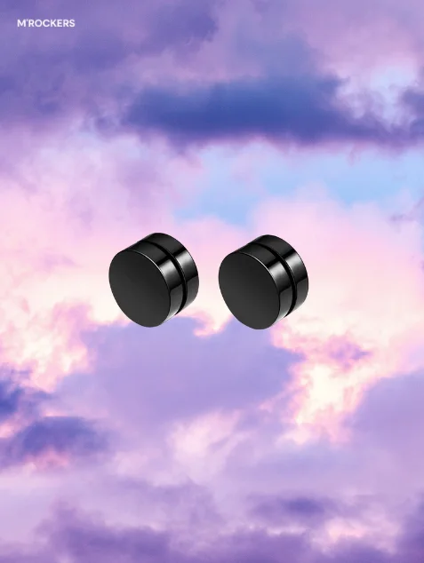2 Magnetic Black Earrings