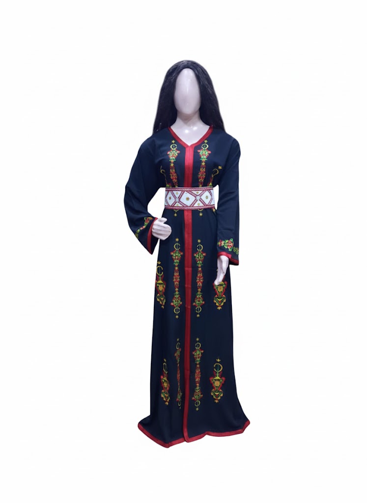 ⭐ قفطان أمازيغي فاخر – مطروز بحروف تيفيناغ بألوان تراثية