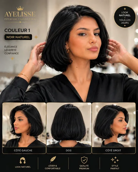 Perruque Courte Premium Ayelisse – Légère & Élégante (Avec ou Sans Frange)