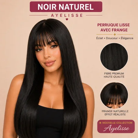 Perruque Lisse avec Frange Ayelisse – Effet Naturel & Volume Instantané ✨
