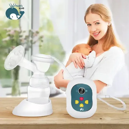 Tire lait Portable fonctionne avec piles et secteur, Embout silicone avec écran LCD - جهاز شفط الثدي المحمولة   تعمل بالبطاريات والتيار الكهربائي، طرف سيليكون مع شاشة LCD