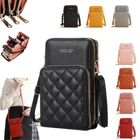 Sac à main à bandoulière en cuir PU pour téléphone portable pour femmes