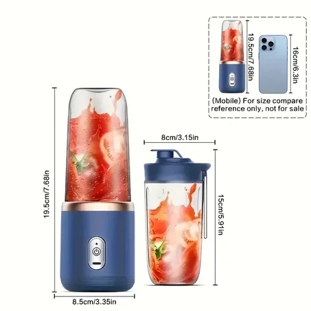 Blender Portable multifonction a double tasse 400 ml – خلاط محمول متعدد الوظائف مع كوب مزدوج 400 مل