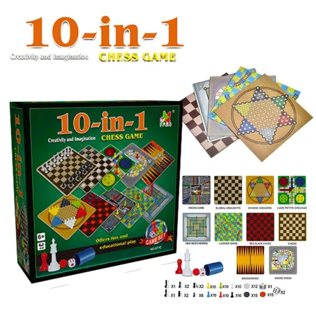 لعبة اللوحية العائلية 10 في 1   Jeu de société Gamie 10in1 familiale