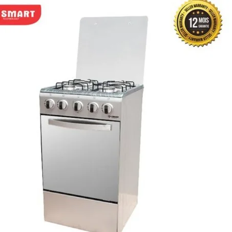 SMART TECHNOLOGY Cuisinière à Gaz - STC-5050s - 4 Feux Inox -Four - Allumage automatique - 50x50Cm - Inox