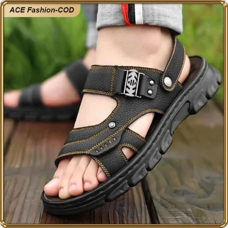 ASHION Sandales Homme Cuir Respirant Antidérapantes et Confortables
