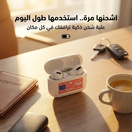 سماعات لاسلكية مع علبة شحن ذكية