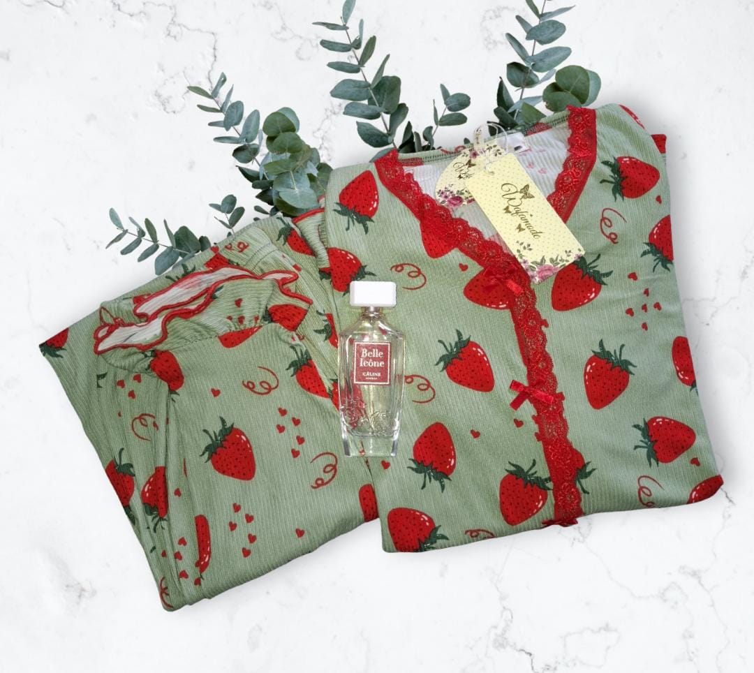 🍓 Ensemble Pyjama Femme – Fraîcheur & Douceur | Collection Signature by Dija