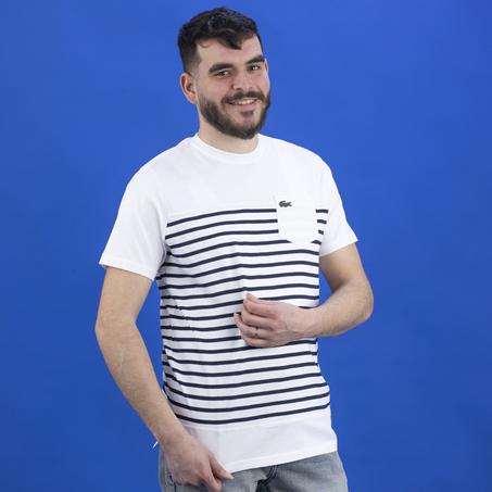 T-shirt Lacoste Rayé Marine