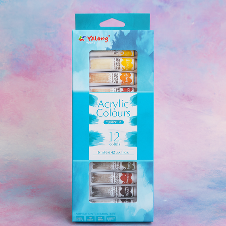 🎨 Set de Peinture Acrylique – Yalong (12 couleurs)