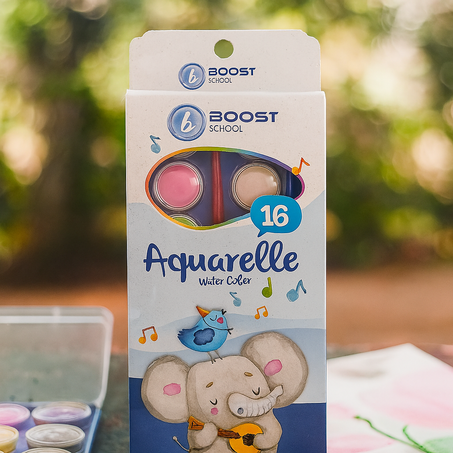 🎨 Palette d’Aquarelle – BOOST SCHOOL (16 couleurs)
