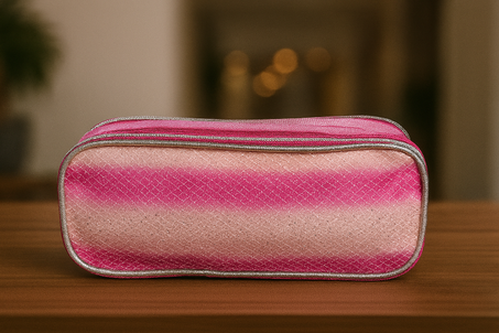 Trousse Glamour Rose & Argent – Design Brillant