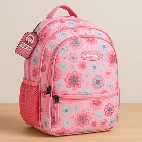 Cartable Wrangler “Flower Pink” – Pour Filles (CM1 à CE6)