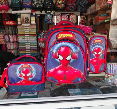 🕷️ Ensemble Trolley Spiderman – 3 pièces (Cartable, Trousse, Sac Repas)