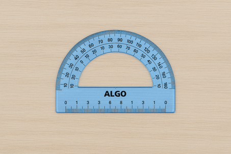 Rapporteur ALGO 180° – Plastique Transparent Bleu